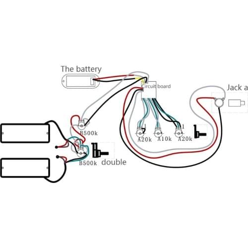 2 Band Active Bass Guitar EQ Equalizer Preamp Circuit Pickup Black