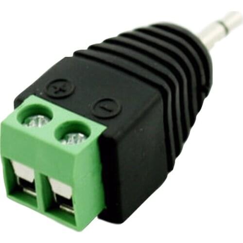 2pcs 2.5mm Mono TS Male Plug To AV Screw Video Balun Terminal Plug Adapter Connector