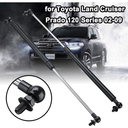 2pcs Steel Car Bonnet Hood Gas Struts Support Rod 47.5cm Strut Bars Replace for Toyota Land Cruiser Prado 120 Series 2002-2009