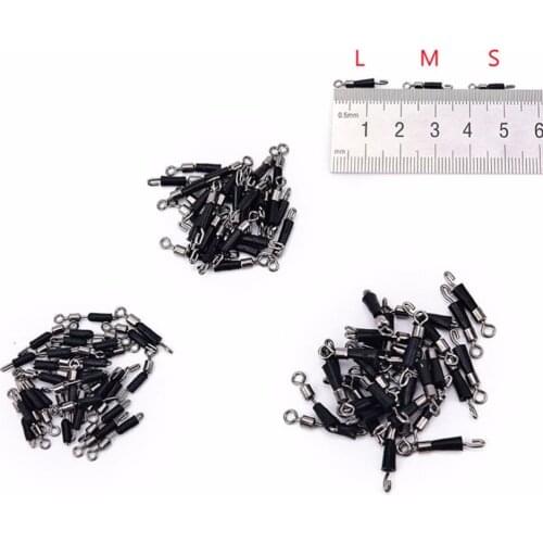 30 Pcs Ball Bearing Swivel Solid Rings quick fast link connector Fishing Hook