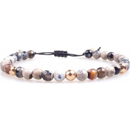 6mm Stone Beads Bracelet Braided Rope Healing Balance Beads Yoga Bracelet Dropshipping