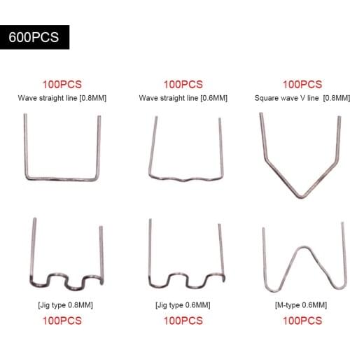 600pcs Car Bumper Crack Repair Welding Machine Set Hot Stapler Staples 0.8 /0.6mm For Plastic Welder Car Bumper Repair Welding