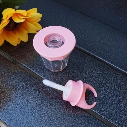 8ml Empty Diamond Ring Shape Refillable Pink Lip Gloss Tube Lips Balm Bottle wand Brush Container Bottle