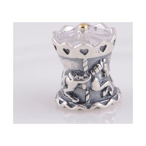 925 Sterling Silver DIY Screw Carousel Charm Bead Fits Original Pandora Charm Bracelet DIY Jewelry Making LW331