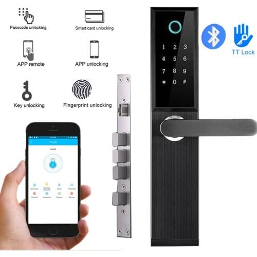 Bluetooth TTLock App Remote Control Biometric Fingerprint Lock Digital Password Electronic Smart Deadbolt Door Lock Hotel Lock