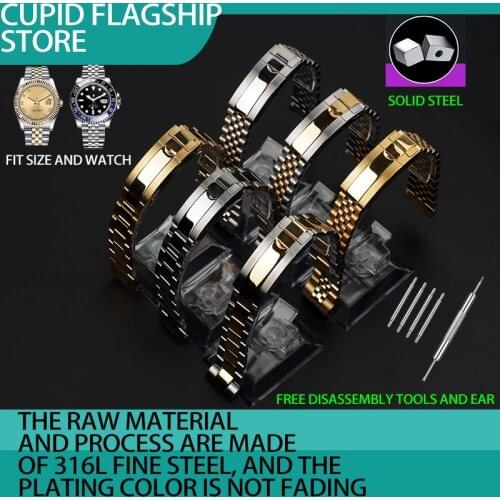Watch Accessories Band FOR role Daytona Water Ghost Submariner Watch Bracelet Chain 20mm Solid Stainless Steel Watch Strap