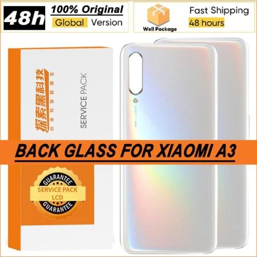 100% Original Back Housing for Xiaomi A3 CC9E Back Cover Battery Glass Rear With Adhesive Sticker Repair Parts
