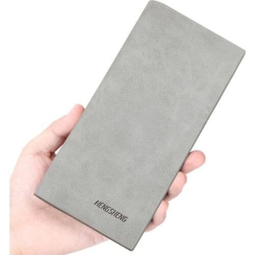Men Slim Wallet Long Thin PU Leather Wallet Purse Soft Money Bag Small Pocket Coin Cards Holder New