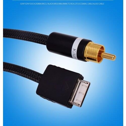 DOCK WMC-NWH10 To RCA Coaxial Cable For Sony Dock A35/ZX300/445/A46/A47/ZX300A/Black brick Walkman