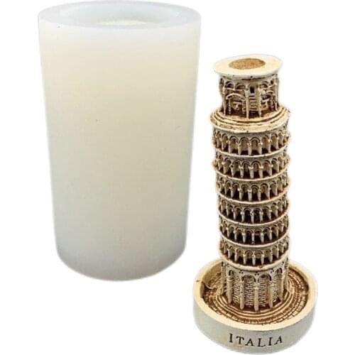 Epoxy Resin Mold Pisa Tower Mold Aromatherapy Plaster Silicone Mould DIY Crafts Ornaments Decorations Casting Tools