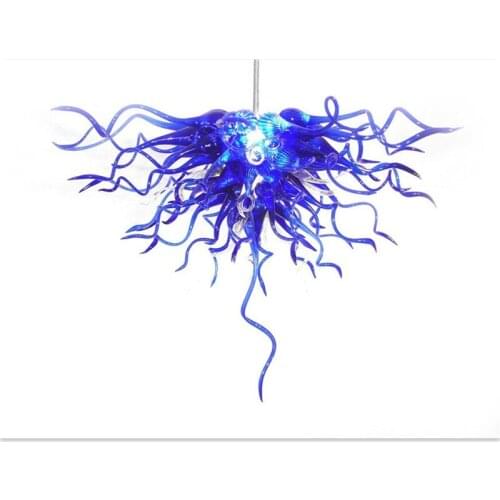Artistic Design Cobalt Blue Hand Blown Glass Chandelier Lightings with LED lights