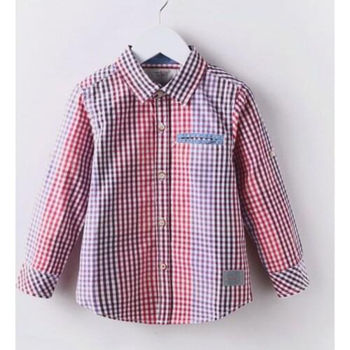 Classic Plaid Shirt, Spring and Autumn Boy Casual Tops Summer Plaid Shirts for children 2- 8 yrs