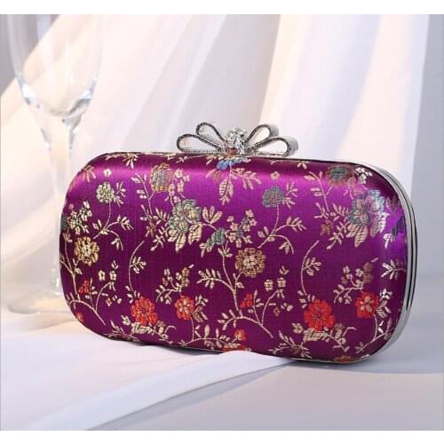 Handmade Cheongsam dinner clutch bag with diamond retro embroidery Rhinestone butterfly evening bag crossbody bags clutch purse