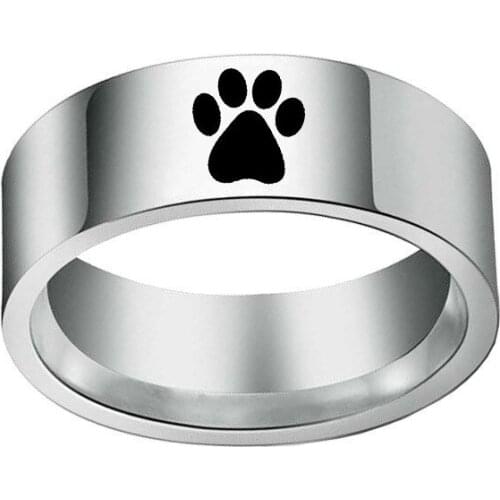 Dog Print Ring Paw Print Rings Animal Jewelry Pet Prints Ring for Women /Men Gift Drop Shipping YLQ6577