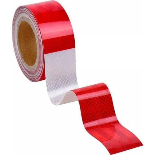 Car Annual Inspection Red And White Reflective Strip Warning Sticker Reflective Film High Intensity Strip Tape Stickers