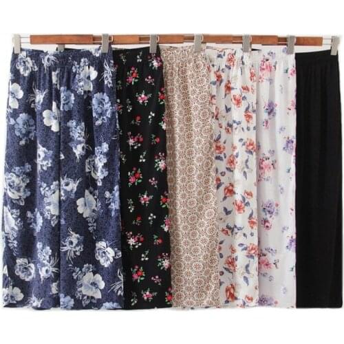 2021 Summer Women Soft Visoce sleep bottoms Female casual Loosen plus size nighty trousers Ladies Print sleepwear pyjama pants