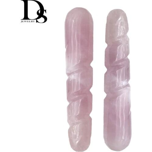Natural Rose Quartz Massage Wand Spiral Crystal Wand Shiva Lingam Healing Crystal Stone Women Kegel Exercise Massage Stick