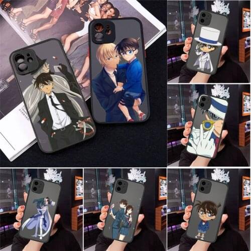 Anime detective Conan Phone Case Matte Transparent for iPhone 7 8 11 12 s mini pro X XS XR MAX Plus cover funda