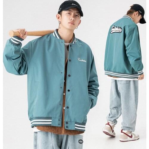 Man Plus Size Casual Jacket Korean Style Windbreaker Loose Coat Student Ins Baseball Uniform Tide Windproof Pilot Male Outwear