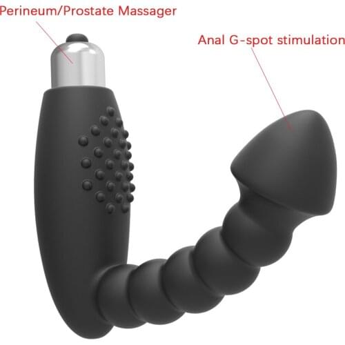 Man Anal Prostate Massager Butt Plug Men Gay G-Spot Vibrator Sex Toys for Man Anal Beads Convex Grain Prostate Vibration Massage