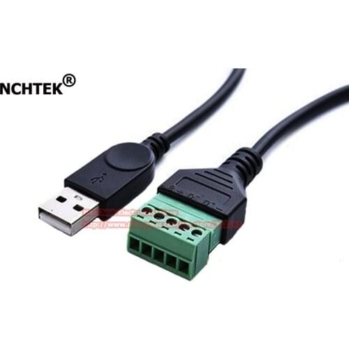 NCHTEK USB 2.0 A Male Plug to 5 Pin/Way Female Bolt Screw Shield Terminals Pluggable Type Adapter Cable/Free Shipping/10PCS