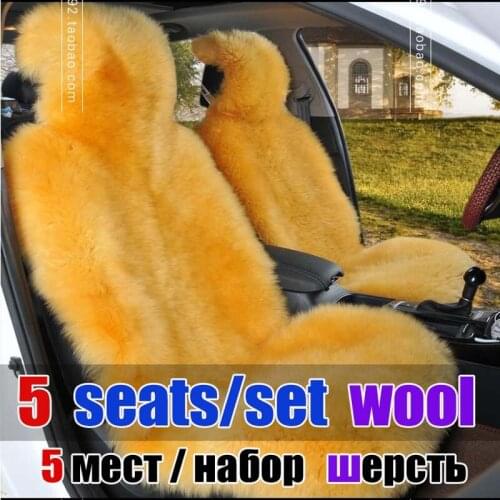 New arrival real long wool five seats covers for one set car seat cover cushion keep warm and comfortable and simple