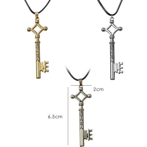 Wholesale 5 Pcs Attack on Titan Necklace Eren Key Shingeki No Kyojin Anime Neck Accessories Jewelry Cosplay Gifts for Women Men