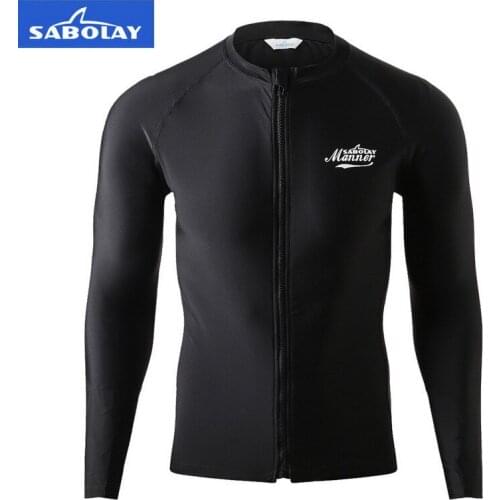 SABOLAY Couple Surfing Zipper Coat Rash Guards Anti-UV Quick-drying Swimsuit Men Women Beach Long Sleeve Tops Trousers Swimwear