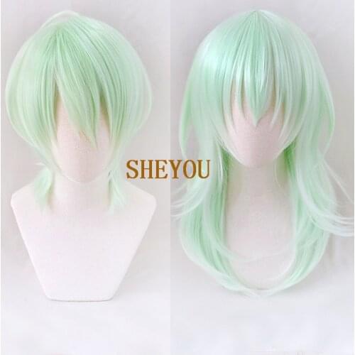 NEW Fire Emblem ThreeHouses Byleth Wig Mint Short Long Cosplay Synthetic Hair Curls Light Green Cos Hair Wigs + Wig Cap