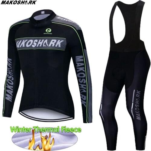 Pro Cycling Kit Long Sleeve Cycling Clothing Winter Thermal MTB Bicycles Clothing Cycling Jersey Set Bib Pants Bicycle Clothes