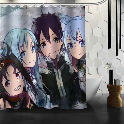New Arrival Sword Art Online Shower Curtain Polyester Fabric Printing Bathroom Curtain 3D Waterproof Bathroom Products With Hook