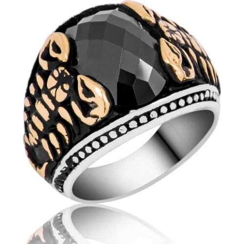 Tevuli 925 Sterling Silver Black Cz Scorpion Men 'S Ring