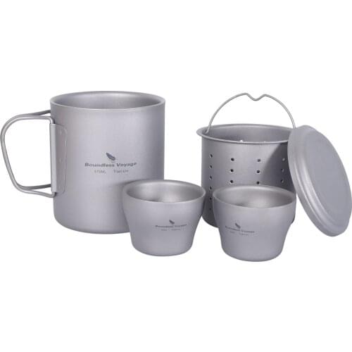 Titanium teapots with 2 cups a tea sets portable travel office tea set drinkware