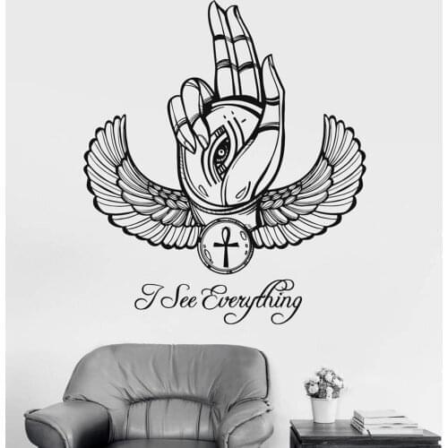 Vinyl Wall Decal Ancient Egypt Eye of Horus Ra Hand Talisman Stickers Removable Art Mural Wall Stickers For Bedroom L938