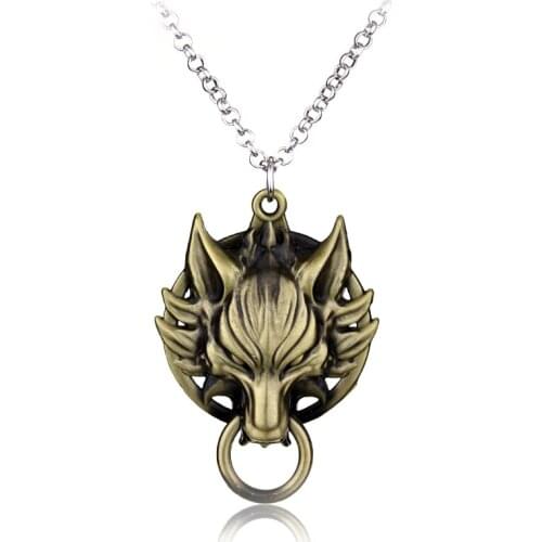 Game Jewelry Final Fantasy Wolf Charm Pendant Necklace Woman Men Gift Sweater Chain