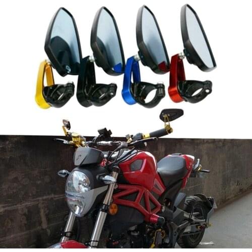 1 Pair 7/8 "22mm Motorcycle Aluminum Bar End Rearview Mirrors Universal Motorcycle Handlebar Rearview Mirrors
