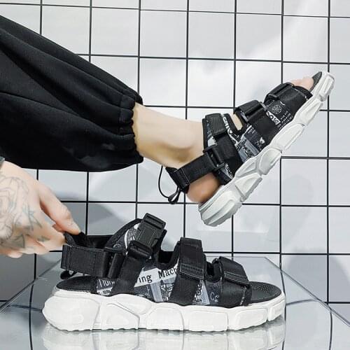 Streetwear Shoes Casual Fashion Shoes Stylish For Men Mens Sandals Man 2019 Summer Street Slides Beach Italian Mens