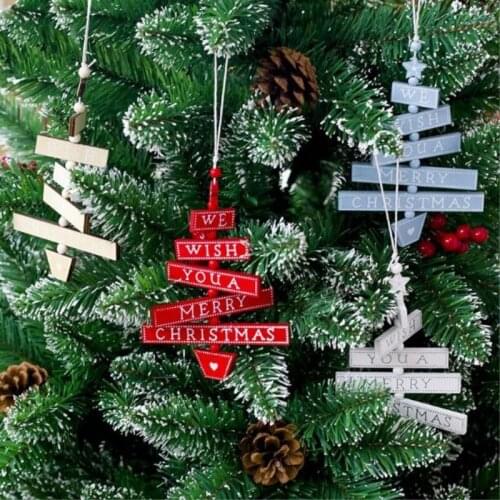 1 Pcs beaded wood pendants Embellishments Rustic Christmas Decorations For Home Xmas Tree Hanging Ornament Navidad Decor