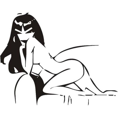 12.7*10CM Sexy Smiling Bad Tempting Girl Car Black/Silver Vinyl Decal Popular Fashion Style Car Sticker C20-0870