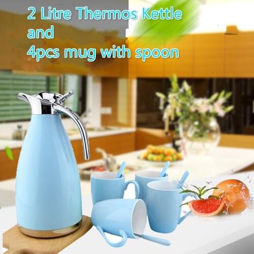 2Litre Insulation Kettle Ceramic Mugs Set living room Water Glass Water Insulation pot Kettle Wedding Gift Box