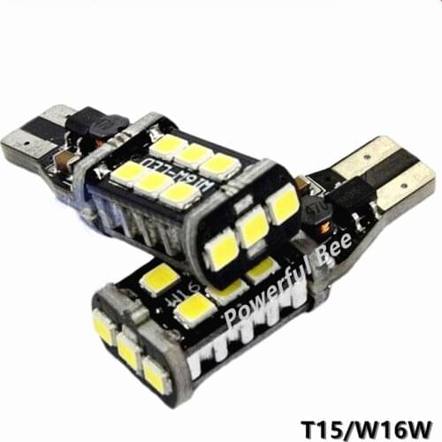 2 x CANBUS T15/ w16w 7.5W white 2835SMD LED car reverse tail signal lights bulb for DC12V Camry Corolla CRV