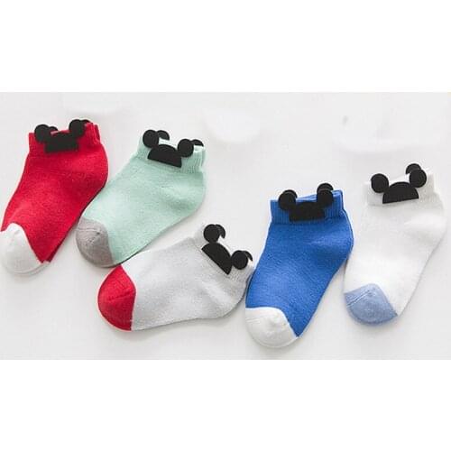 5 pairs / lot children socks 2017 new Spring/Summer comfortable cotton shallow mouth socks baby boy socks kids boat sock