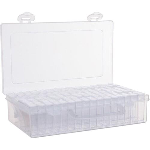 64 grid jewelry rectangular small storage box nail transparent mini plastic box tool box