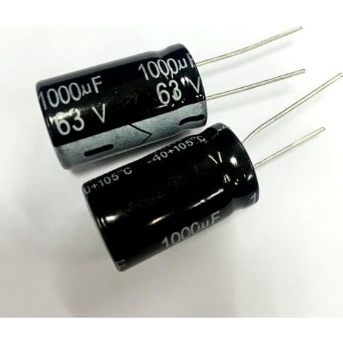 Free shipping 100PCS 63V1000UF 1000UF 63V Aluminum Electrolytic Capacitor 16*25mm