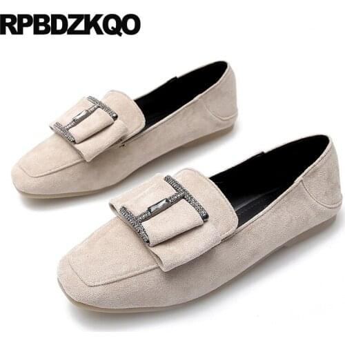 Large Size Rhinestone 33 11 Casual Slippers Suede Crystal Ballet Women 10 Loafers Mules Sandals Ladies Beautiful Flats Shoes