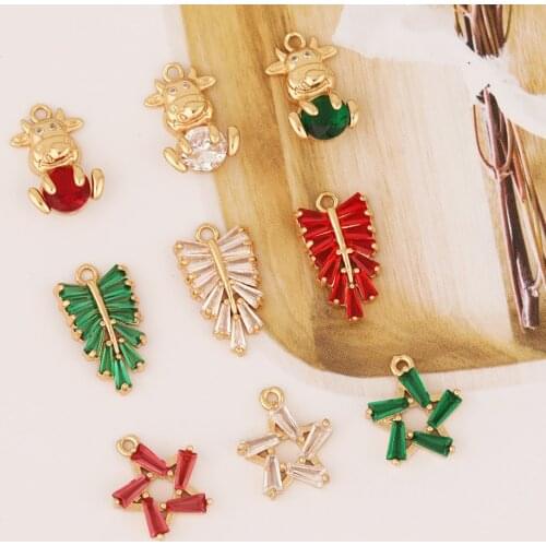HAOSAW 6Pcs Jewelry Accessories/Crystal Pendants/DIY Making/Hand Made/CZ Charms/Multi Colour/Jewelry Findings & Components