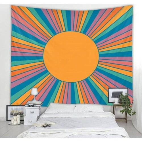 Sun art illustration tapestry wall hanging hippie psychedelic home decoration bohemian wall decoration yoga mat sheet