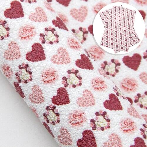 Fruit Flower Heart 20*33cm Chunky Glitter Synthetic Leather Patchwork For Hair Bow Bag Wallet Phone Cover DIY,1Yc10381
