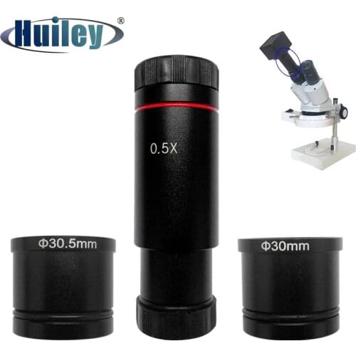Microscope Camera 0.5x C-Mount Lens CCD CMOS Camera Digital Eyepiece Adapter with Mounting Size 23.2 mm 30 mm 30.5 mm Ring