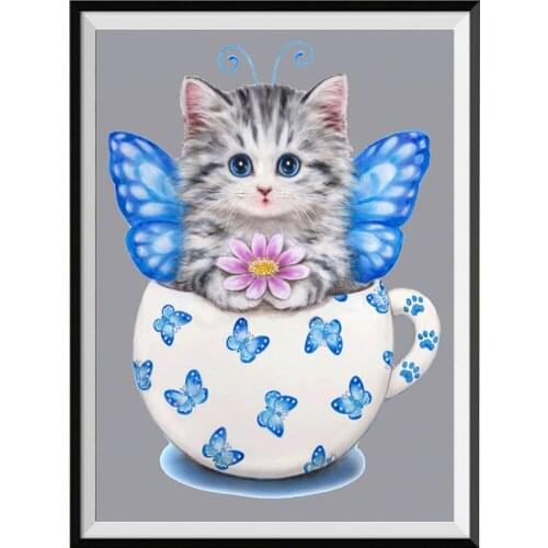 Animal Cut Cat DIY Cross Stitch 11CT Embroidery Kits Craft Needlework Set Cotton Thread Printed Canvas Home Decoration Sell